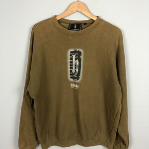 Japanese Brand Dj Honda Streetwear Dj Honda hii Music Rocker Crewneck Pull Over Sweatshirt Green Size L