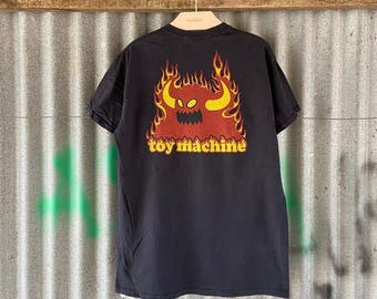 Camiseta vintage Y2K Toy Machine Skateboard Skate Skateboarding Talla M