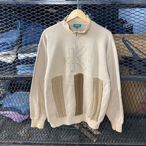 KENZO ハーフジップ ヴィンテージ ヴィンテージ ケンゾー ハーフジップ スウェットシャツ スモール