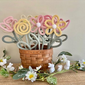 Knitted Wire Flower, Nursery, Mother's Day Decor