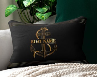 Personalized Boat Pillow, Boat Cushions, Pillow For Lake House, Personalized Boat Gift For Sailor, Nautical Pillow,  Yacht Cushion