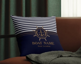 Personalized Boat Pillow, Nautical Pillow, Gift For Sailor, Yacht Decor, Boat Accessories, Pillow For Lake Hause, Yacht Gift, Boat Cushions,