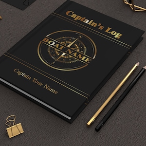 Personalized Captains Log Book , Captains Journal, Boating Diary, Captain Gifts, Ships Log,  Yacht Gift, Gift For Sailor,Boating Journal