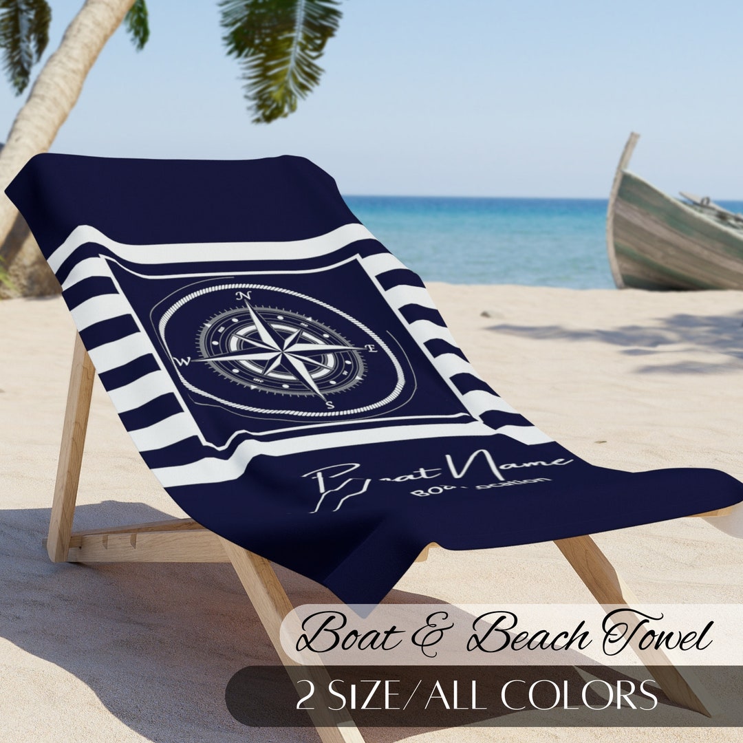 Personalized Boat Towel, Custom Boat Towel, Nautical Towel, Beach Towel