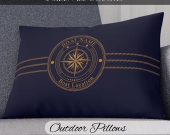 Personalized Boat Pillow: Nautical Decor, Lake House Cushion