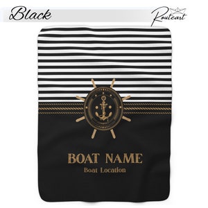 Customizable blanket for boat owners. It has an anchor and rope pattern on it. It can be produced in any color.