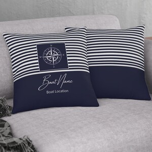 Custom Boat Pillow, Pillow For Lake House, Boat Cushion, Boat Gift, Personalized Boat Gift For Sailor, Nautical Pillow, Yacht Pillows