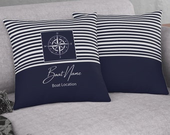 Custom Boat Pillow, Pillow For Lake House, Boat Cushion, Boat Gift, Personalized Boat Gift For Sailor, Nautical Pillow, Yacht Pillows