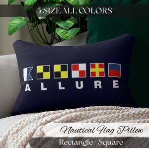 Nautical Signal Flag Pillow, Boat Cushions, Nautical Pillows, Maritime Alphabet Pillow, Boat Pillows, Flag Alphabet Decor, Boat Gifts