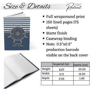 Personalized Captains Log Book , Captains Journal, Captains Log ...