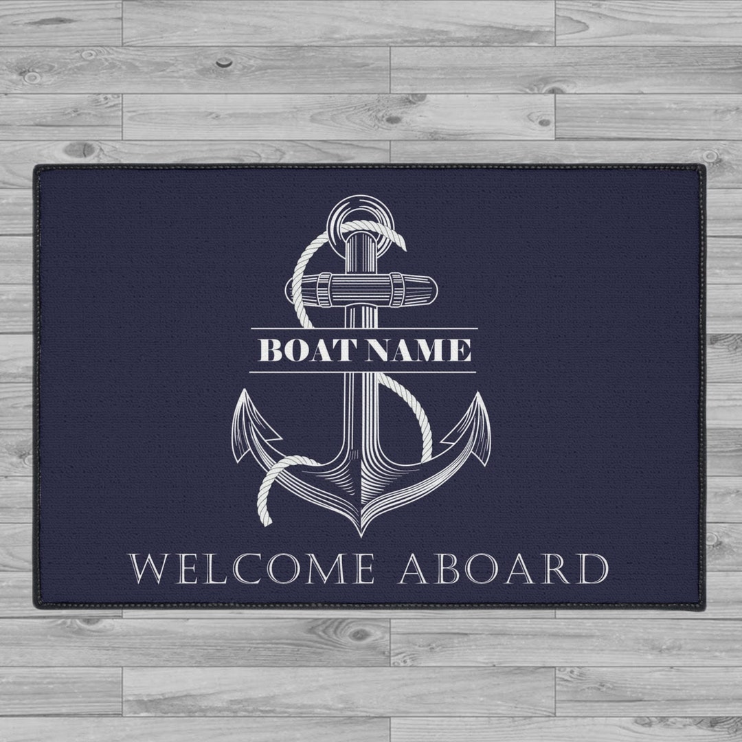 Custom Boat Mat, Aboard Mat, Boat Accessories, Gift for Boat Owner, Yacht Decor