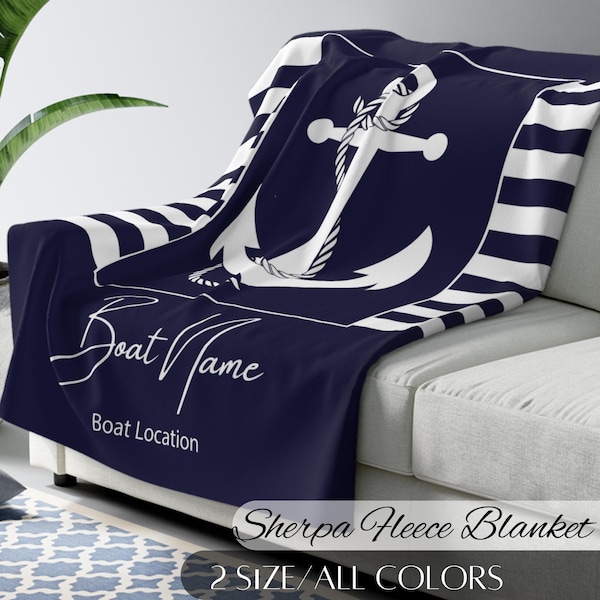 Nautical Anchor Pattern Print Blanket