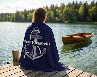 Custom Boat Name Blanket: Nautical Boating Gift, Gift For Boater