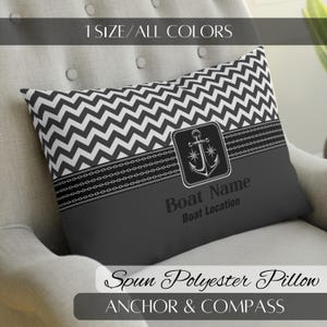 Personalized Boat Pillow, Boat Accessories, Boat Lumbar Pillow, Custom Boat Gift , Nautical Pillow,  Yacht Cushion, Boat Bedding