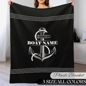 Custom Boat Name Blanket: Nautical Boating Gift