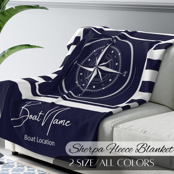 Personalized Boat Blanket Gift for Sailor Compass Boat Blanket Gift for Boat Owner Boating Blanket Boat Accessories Nautical Gifts Etsy