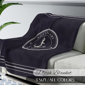 Personalized Boat Name Blanket: Nautical Captain Gift