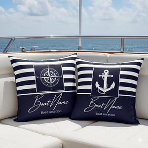 カスタムボートピロー：パーソナライズされたボート名クッション
