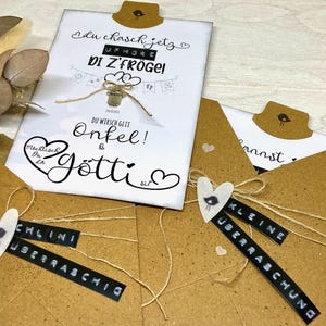 Vous pouvez arrêter de demander maintenant – Bébé arrive – Vous allez être tante/oncle – Carte marraine/parrain – Annoncer une grossesse – A6