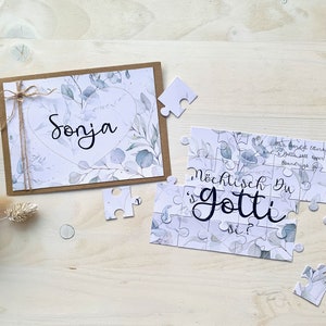Demandez à Gotti Götti PUZZLE avec nom, demandez à Gotti, demandez à Götti, annoncez la grossesse