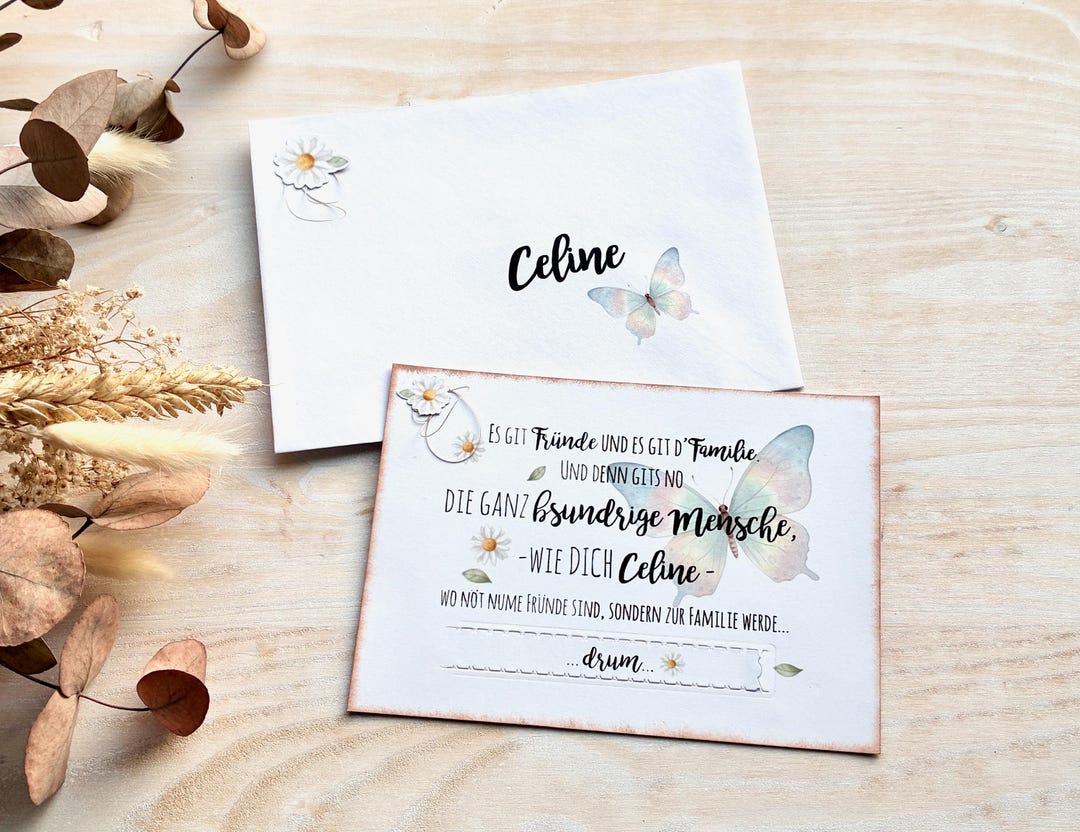 Carte « Demandez à votre marraine » avec papillon | Demandez à votre ...