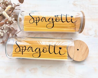 Gotti Geschenk | Götti Geschenk | Patentante Geschenk | Patenonkel Geschenk | Spagotti Spagötti Glas | Vorratsglas mit Bambusdeckel