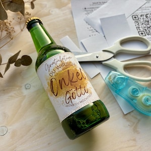 Preguntas de Götti con etiqueta de botella para imprimir TÚ MISMO (formato pdf) Te convertirás en tío