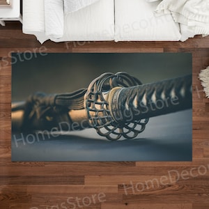 Modern Rugs, Luxury Rugs, Gift For The Home Rugs, Katana Sword Rug, Man Cave Rug, Saloon Rugs, Katana Rugs, Living Room Rugs, Floor Rugs,