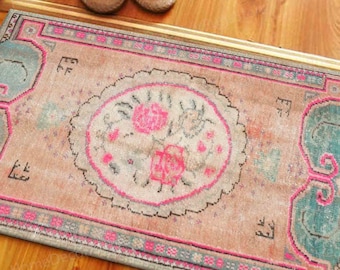 Rose Pattern Rug, Orange Rug, Minimal Rug, Luxury Rug, Turkish Rug, Indoor Rug, Cool Rug, Area Rug, Printed Rug, Gift For Her, Pink Rug,