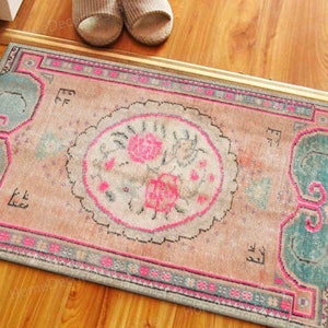 Rose Pattern Rug, Orange Rug, Minimal Rug, Luxury Rug, Turkish Rug, Indoor Rug, Cool Rug, Area Rug, Printed Rug, Gift For Her, Pink Rug,