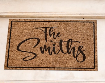 Custom Door Mat, New Home Gift, Personalized Doormat, Coco Doormat, Pet Friendly Rug, Your Name Here, Coir Door Mat, Entryway Rug, Door Mat,