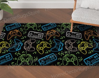 Gaming Room Rugs, Trendy Rug, Man Cave Rug, Modern Rugs, Indoor Rug, Pattern Rug, Easy To Clean Rug, Bridesmaid Gift, Housewarming Gift,
