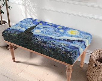 Starry Night Bench, Van Gogh Lover Gift, Modern Home Decor, Modern Bench, Dining Bench, Kitchen Bench, Hallway Bench, Office Bench,