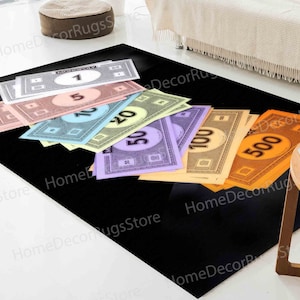 Monopoly Rug, Money Rugs, Board Game Rug, Modern Rug, Nursery Rug, Runner Rug, Office Decor Rug, Area Rug, Soft Rug, Salon Rug, Bedroom Rug,