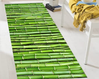 Bamboo Tree Rug, Farmhouse Rug, Nature Plant Rug, Landscape Rug, Easy To Clean Rug, Thick Rug, Indoor Rug, 3D Printed Rug, Green Rug,
