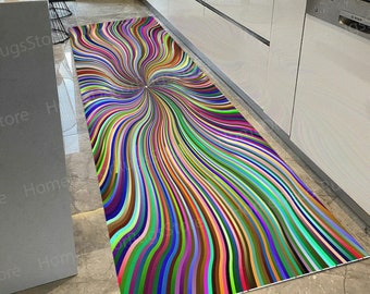Colorful Illusion Rugs, Colorful Rugs, Trendy Rugs, Modern Rug, Car Mat, Large Rug, Corridor Rug, Living Room Rug, Non-Slip Carpet,
