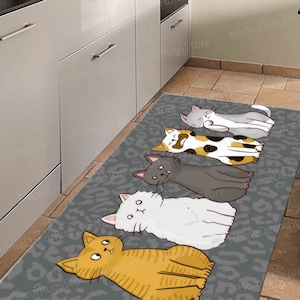 Cute Rug, Anti-Slip Carpet Rug, Cats Rug, Animal Rug, Cat Rug, Office Decor Rug, Abstract Cat Rug, Non Slip Rug, Popular Rug, Cat Lover Gift