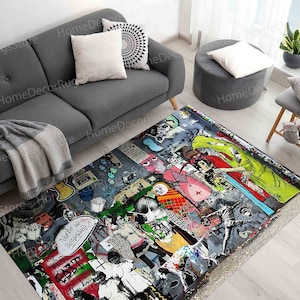 Abstract Rug, Gift For The Home Rugs, Banksy Graffiti Rug, Accent Rugs, Rugs, Abstract Graffiti Rugs, Custom Rugs, Bath Rug, Banksy Rug,