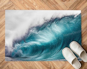 Water Wave Rug, Blue Rugs, Coastal Rugs, Landscape Rugs, Coastal Rug, Runner Rug, Luxury Rug, Area Rug, Housewarming Gift, Kitchen Rug,