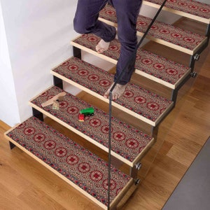 Step Rug, Geometric Pattern Rug, Ethnic Pattern Rug, Kilim Design Rugs, Modern Rug, Stair Decor Rug, Easy To Clean Rug, Eashable Stair Rug,