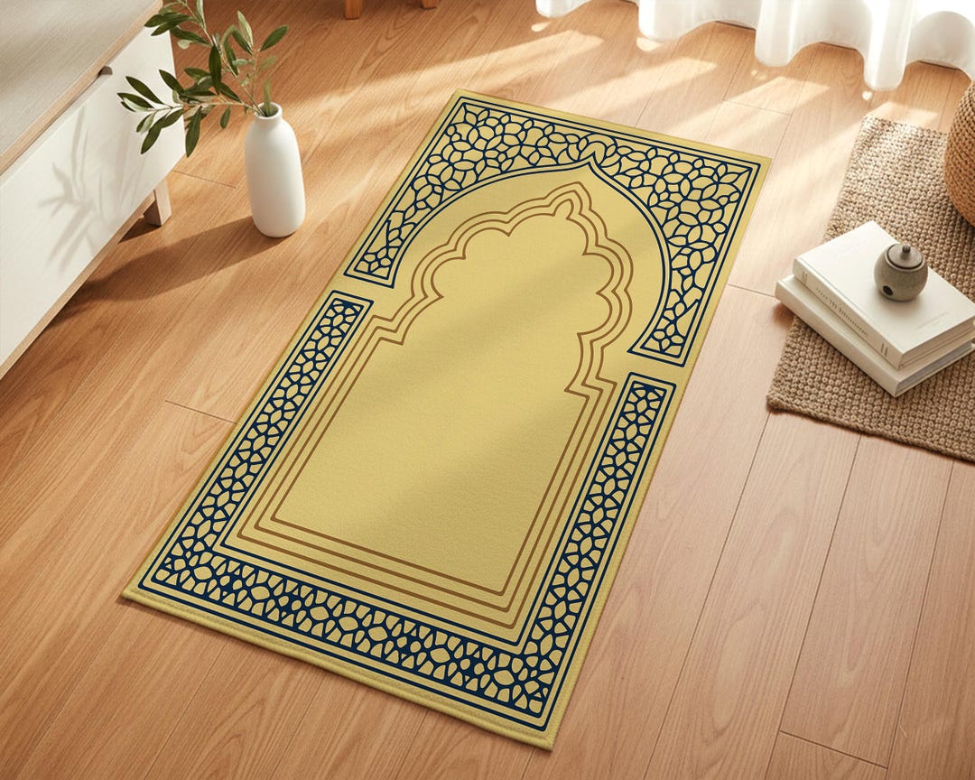 Red Prayer Rug, Traditional Islamic Art Rug, Vintage Rug Layout Rugs ...