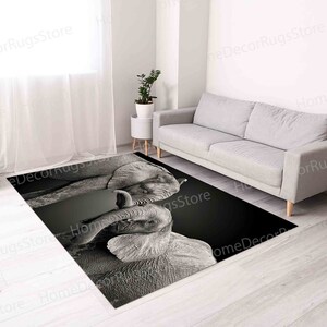 Thin Rug, Pattern Rugs, Luxury Rug, Safari Rug, Animal Rug, Elephants Love Rug, Door Mat Rug, Soft Rug, Custom Rugs, Home Decor Rugs, image 4
