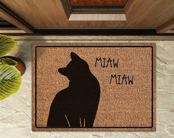 Cat Coir Mat, Doormat, Coco Door Mat, Housewarming Gift, Personalized Decor, Cat Door Mat, Personalized Gift, Front Door Mat, Doorstep Mat,