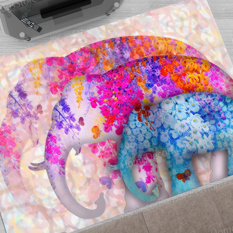 3D Animal Elephant 8533 Sheena Pike Rug Non Slip Rug Mat