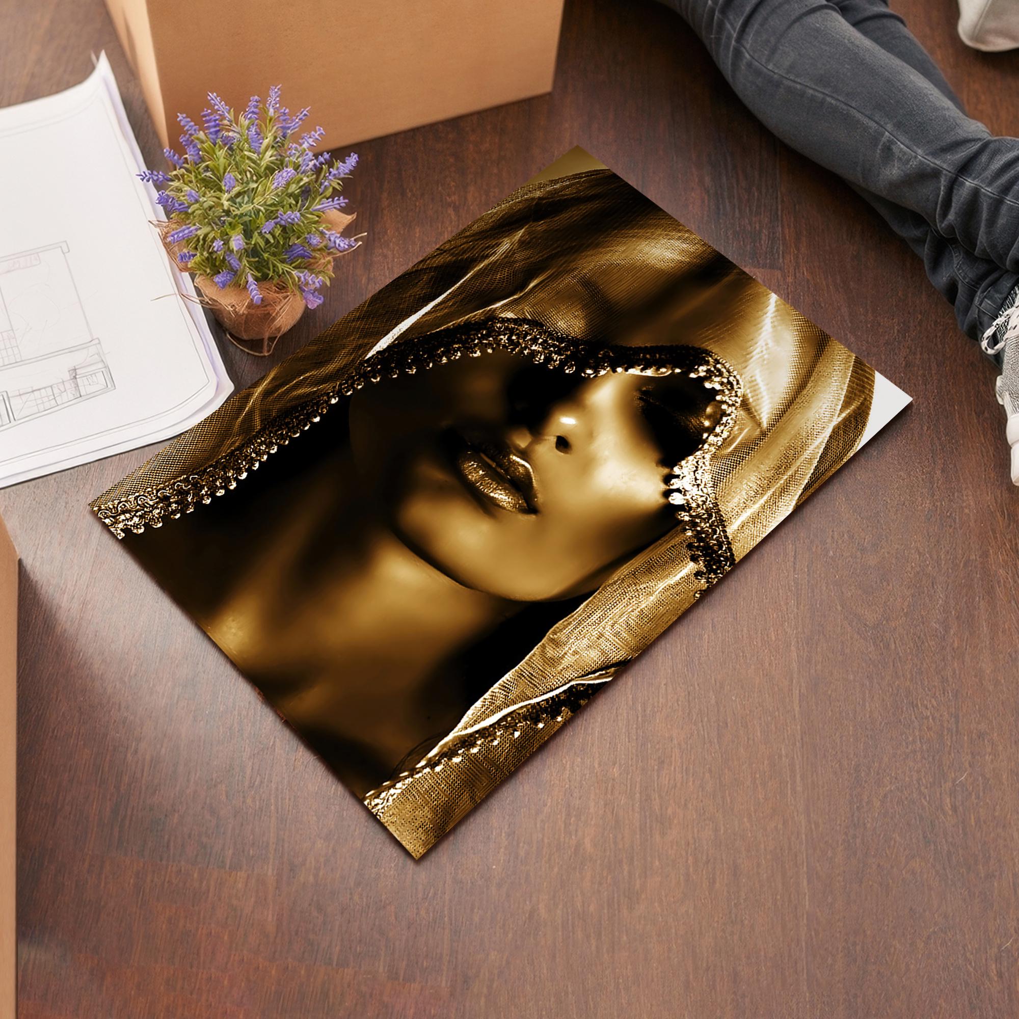 Fashion Rug Golden Woman Portrait Rugs, Golden Rugs, Fashion Rug, Modern Rugs ...