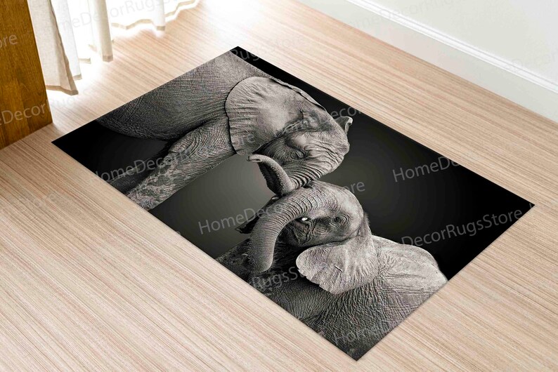 Thin Rug, Pattern Rugs, Luxury Rug, Safari Rug, Animal Rug, Elephants Love Rug, Door Mat Rug, Soft Rug, Custom Rugs, Home Decor Rugs, image 6