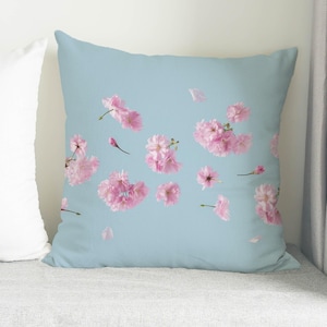 Botanical Pillow Cover, Pink Flower Pillow Case, Flower Pattern Cushion Cover, Printed Fabric, Floral Pattern Pillow Case, Pillow Cover,