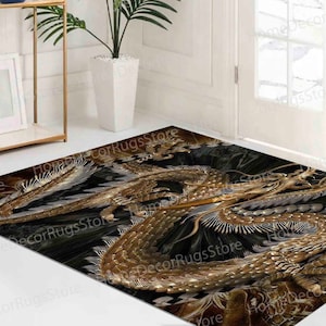 Dragon Rugs, Dragon Pattern Rug, Japanese Rug, Modern Rugs, Living Room Rug, Corridor Rug, Car Mat, Personalized Rug, Cool Rug, Japanese Rug