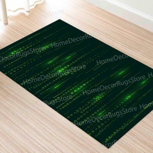 Binary Code Rug, Matrix Code Rugs, Software Rug, Modern Rugs, Area Rug, Large Rug, Office Rug, Hallway Rug, Bedroom Rug, Green Rug, imagen 7