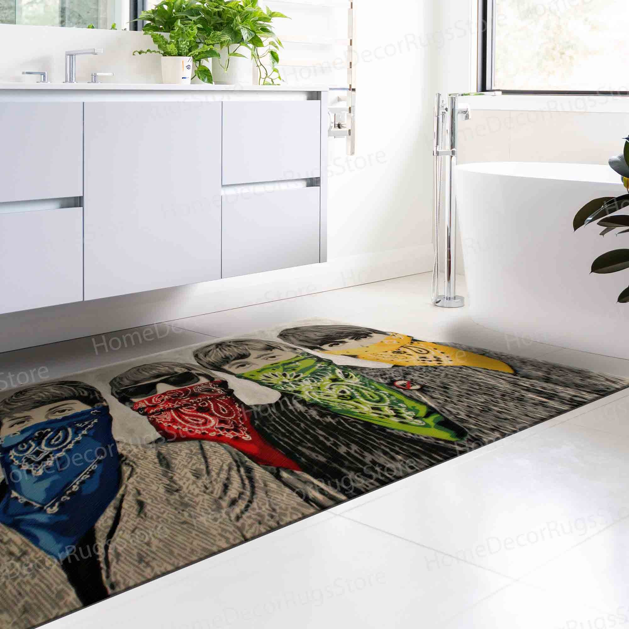 Banksy Bandanas Rugs, Banksy Graffiti Rug, Entry Rug, Gift Rugs, Easy ...